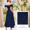 Women Off Shoulder Fall Wedding Guest Dress High Low Ruffle Chiffon Formal Dresses for Bridesmaid