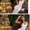 Women Lingerie Lace Babydoll Nightdress Mesh Chemise V Neck Sleepwear