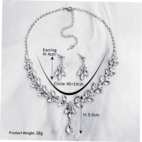 Bridal Jewelry with Crystal Necklace and Earrings Elegant Wedding Dress Accessory for Brides and Bridesmaids Unique Pendant