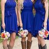 Halter Short Bridesmaid Dresses 2025 Western Wedding Guest Dress A Line Ruffle Pleated Summer Formal Party Gowns