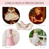 Girls Dress Shoes High Heels Sandals Decorative Pearls Ankle Strap Flower Girl Little Big Kid Mary Jane Wedding Party Communion