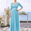 Women Long Sleeve Formal Party Dress Lace Wedding Guest Maxi Dresses Elegant Cocktail Evening Gowns