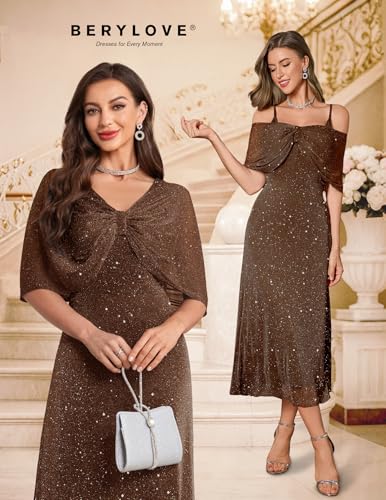 Sequin Formal Mother of The Bride Dress Cocktail Evening Wedding Dresses with Shawl