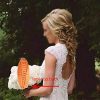 Women's High Low Country Wedding Dress for Bride V Neck Lace Bridal Gowns