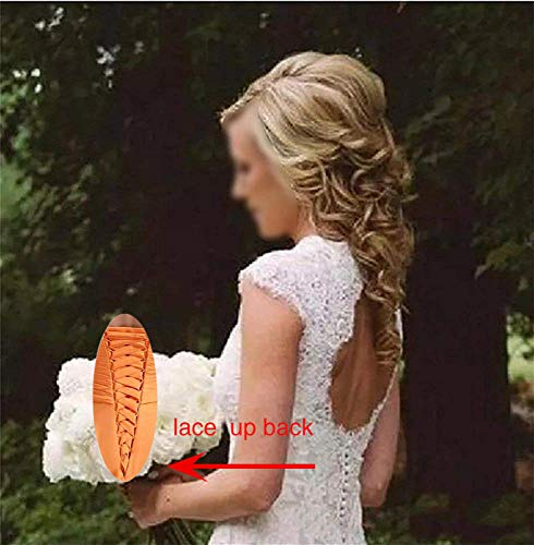 Women's High Low Country Wedding Dress for Bride V Neck Lace Bridal Gowns