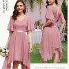 Homecoming Cocktail Formal Party Dress Bridesmaid Wedding Guest A Line Lace Elegant Flowy Prom Dresses