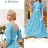 Women Long Sleeve Formal Party Dress Lace Wedding Guest Maxi Dresses Elegant Cocktail Evening Gowns