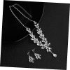 Bridal Jewelry with Crystal Necklace and Earrings Elegant Wedding Dress Accessory for Brides and Bridesmaids Unique Pendant