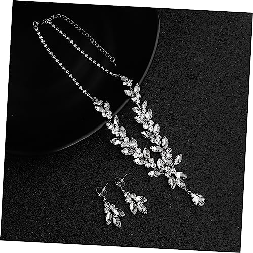Bridal Jewelry with Crystal Necklace and Earrings Elegant Wedding Dress Accessory for Brides and Bridesmaids Unique Pendant