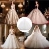 Women's 8 Layer Tulle Hoopless Petticoat Skirt with Lace Trim A-Line Long Crinoline Underskirt Slip for Bridal Ball Gown Wedding