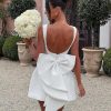 Pearl Satin Homecoming Dresses 2025 with Bow Short Mini HOCO Dress Party Cocktail Gowns