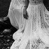 Boho Lace Wedding Dresses for Bride Spaghetti Strap Sweetheart A Line Sleeveless Courthouse Bridal Gowns