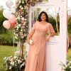Women's Chiffon Mother of The Bride Dresses with Sleeves V Neck A Line Formal Evening Dress VS164N
