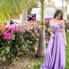 Women's Off The Shoulder Bridesmaid Dresses with Slit Satin Formal Gowns Long Prom Evening Party Dress with Pockets