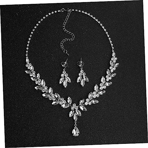 Bridal Jewelry with Crystal Necklace and Earrings Elegant Wedding Dress Accessory for Brides and Bridesmaids Unique Pendant